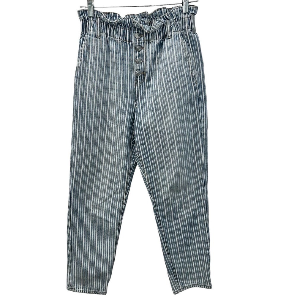 American Eagle Outfitters Blue Striped High Rise Jeans